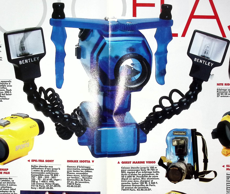 Sony caisson QUEST-MARINE VIDEO pour caméscope Handycam TR 805, 705 - Photo - juillet août 1993