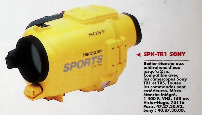 Sony caisson SPK-TR1 pour caméscope Handycam TR 1 et TR 5  - Photo - juillet août 1993