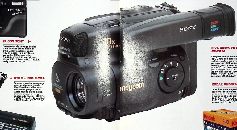 Sony caméscope Handycam TR-353  - Photo - septembre 1993