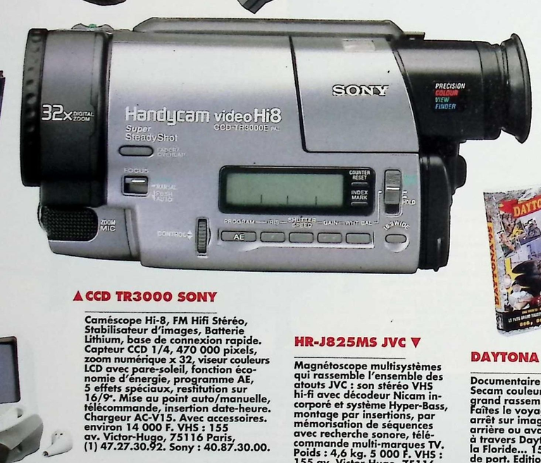 Sony caméscope Handycam TR-3000 - Photo - octobre 1995