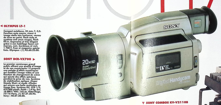 Sony caméscope Handycam DCR-VX700 - Photo - octobre 1995