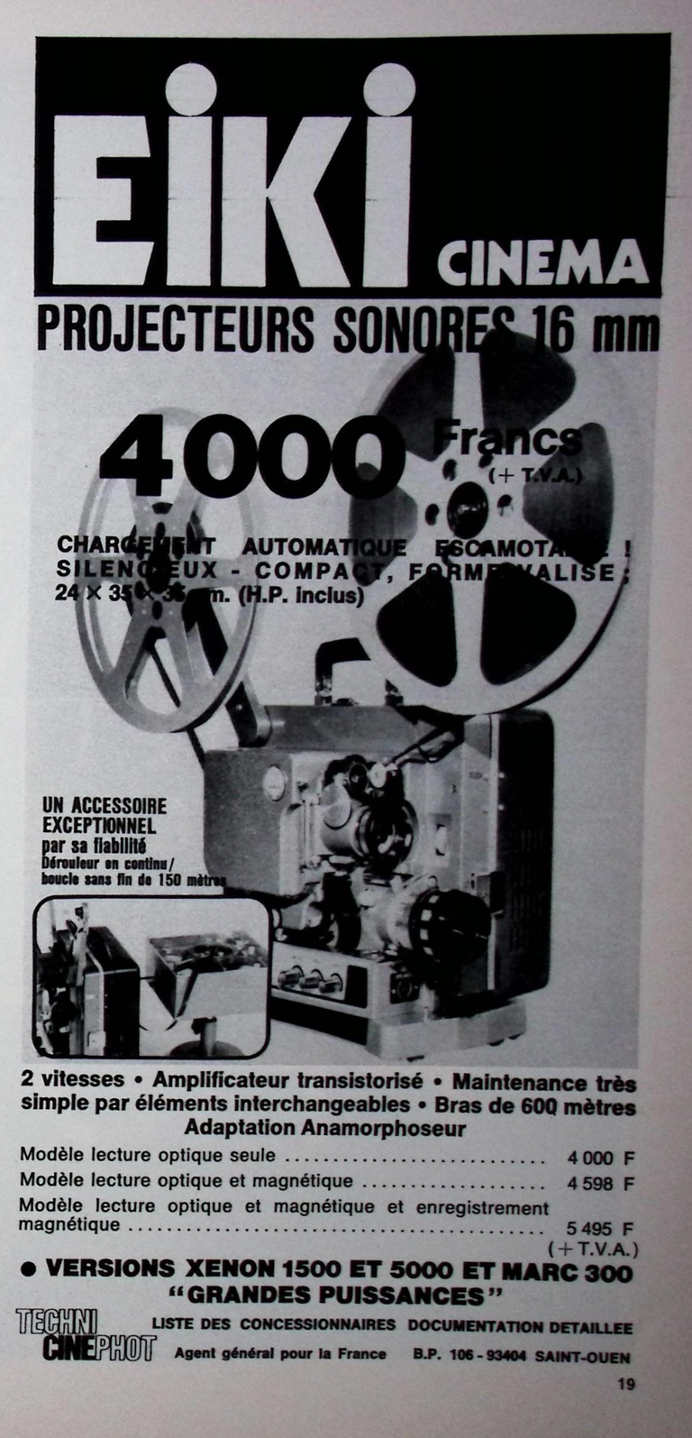 Eiki projecteurs 16 mm - Photo - janvier 1973