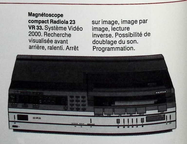 Radiola - magnétoscope  23 VR 33 - octobre 1983ac- Photo