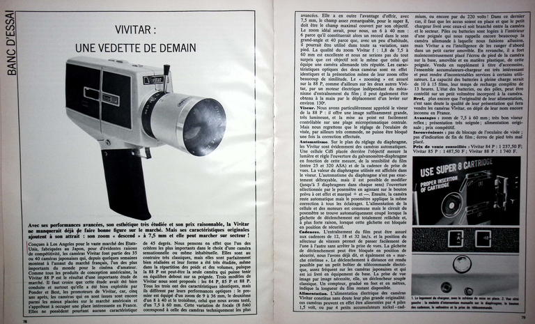 Vivitar caméras 84 P, 85 P, 88 P - Photo - mai 1975