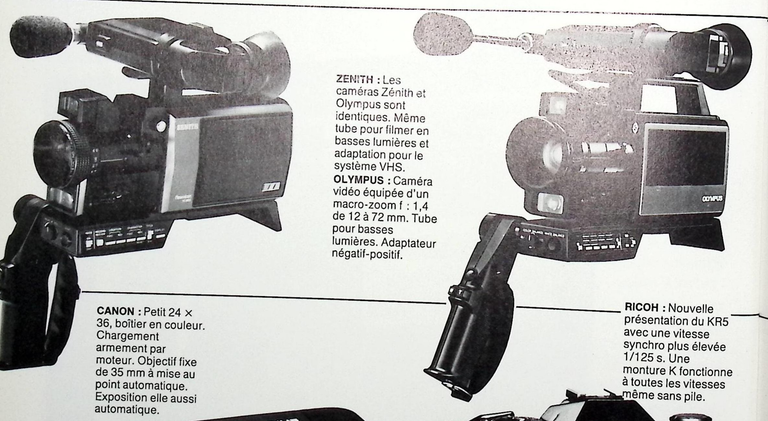 Zenith caméscope - Photo - octobre 1982