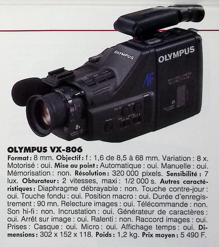 Olympus caméscope 8 mm VX-806 - Photo - février 1991