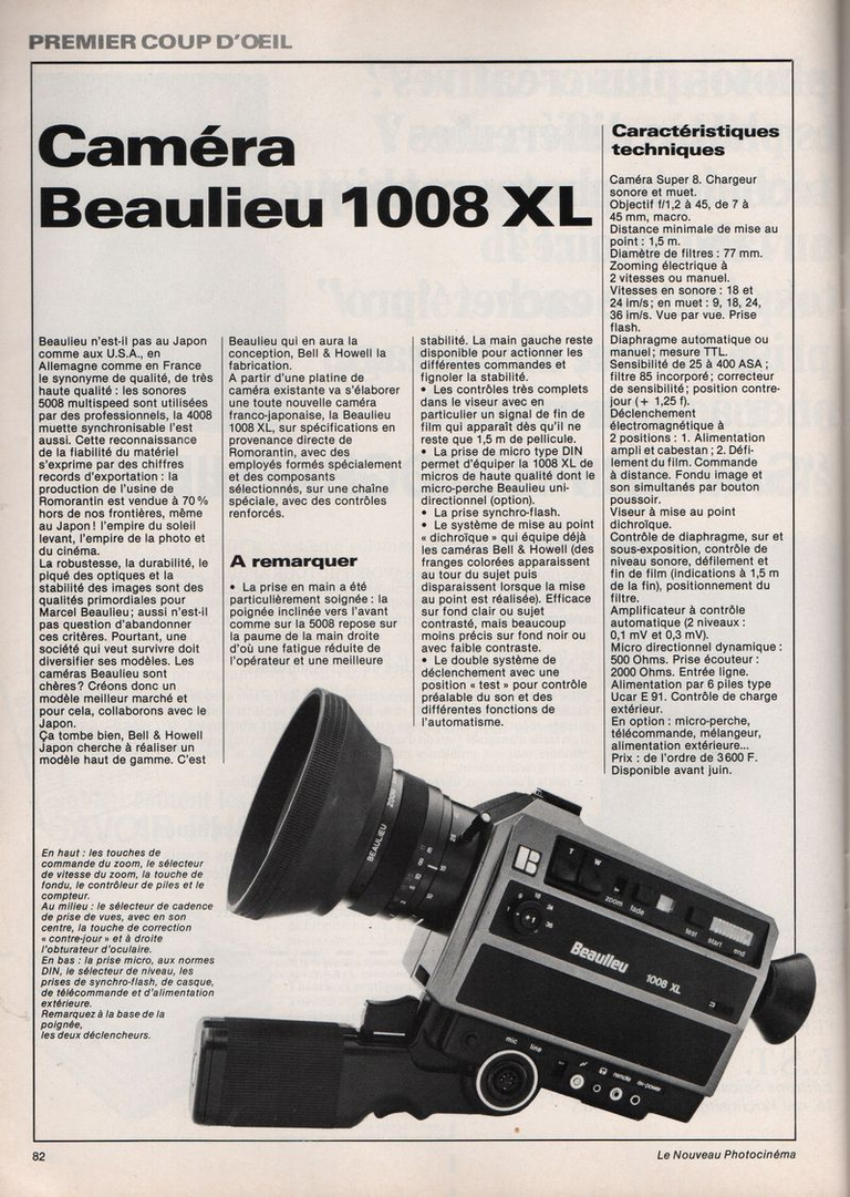 Article Beaulieu 1008 XL - Nouveau Photo Cinéma - mai 1978 - 1