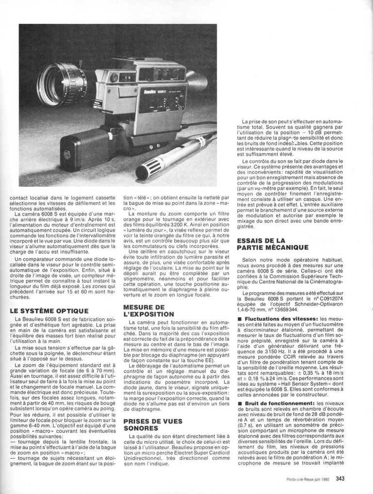 Article Beaulieu 6008 XL - Photo-Ciné Revue - juin 1980 - 2