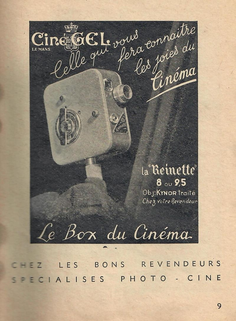 Publicité CinéGel Reinette 8 - mai 1951