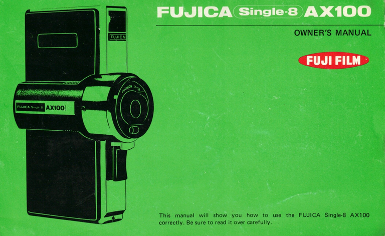 Fujica AX100 - mode d'emploi anglais