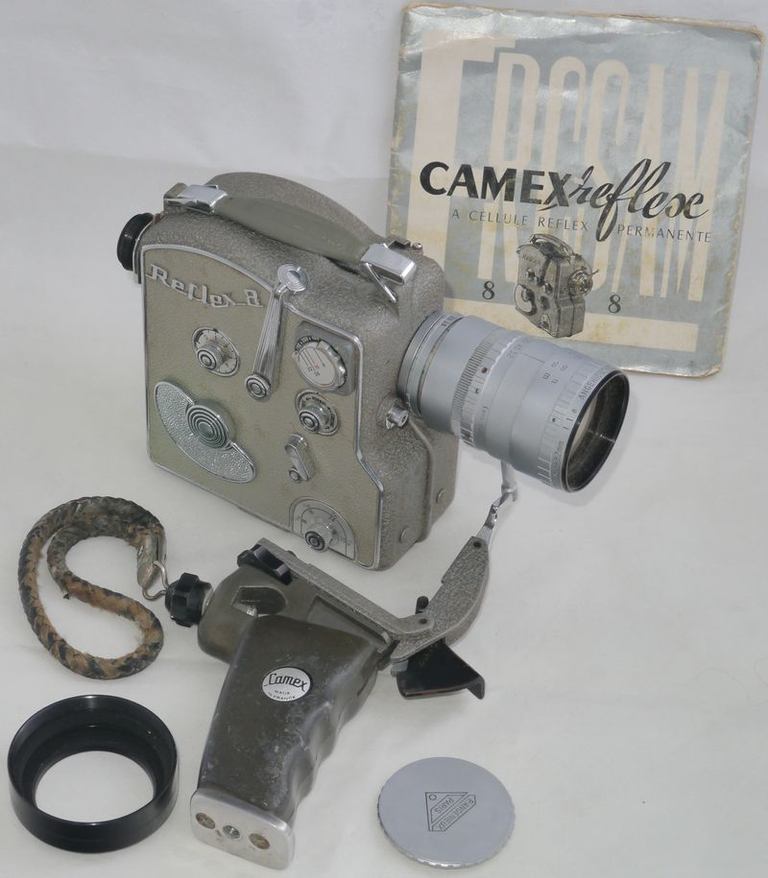 Poignée de la Camex Cellule Reflex C.R. 8 mm avec sa poignée, ses filtres et sa notice
