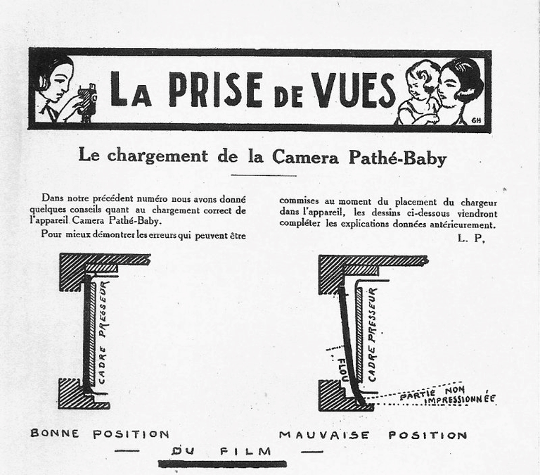 Le chargement de la caméra Pathé-Baby - octobre 1926 - Le Cinéma Chez Soi
