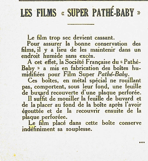 Les films Pathé-Baby - juin-juillet 1928 - Le Cinéma Chez Soi