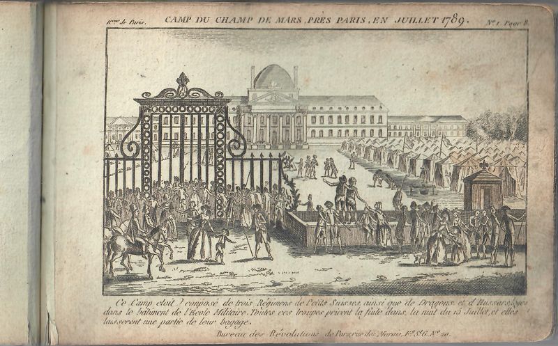 Camp du Champ de Mars, Près Paris, en juillet 1789