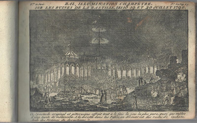 Bal, illumination champêtre sur les ruines de la Bastille, les 18.19 et 20 juillet 1790