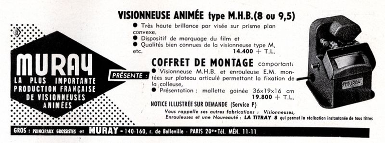 Publicité Visionneuse animée 8 mm - 1955