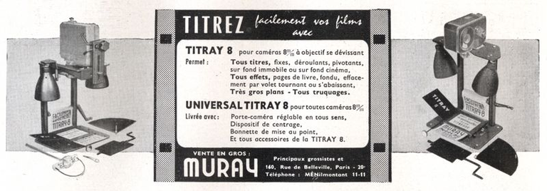 Publicité Titray 8 et Universal Titray 8 1958