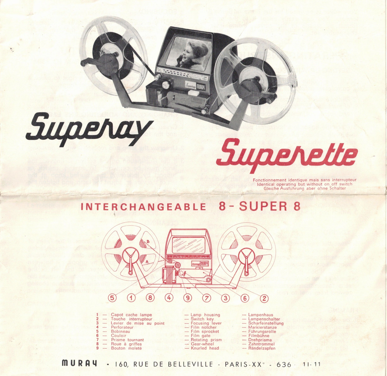 Notice des Visionneuses enrouleuses Superay et Superette - 1