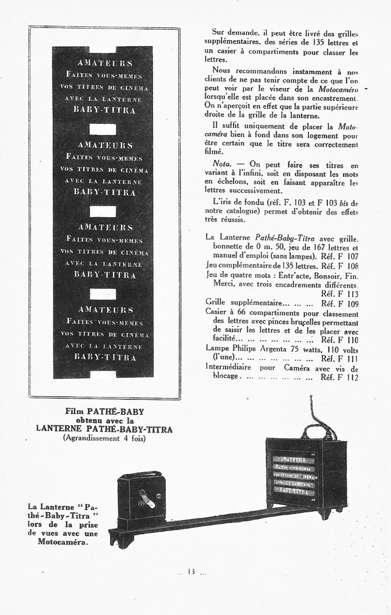 La lanterne Pathé-Baby-Titra - mai-juin1930 - Le Cinéma Chez Soi - page 3