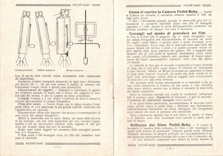 1926 - Catalogue Pathé-Baby italien - pages 8-9