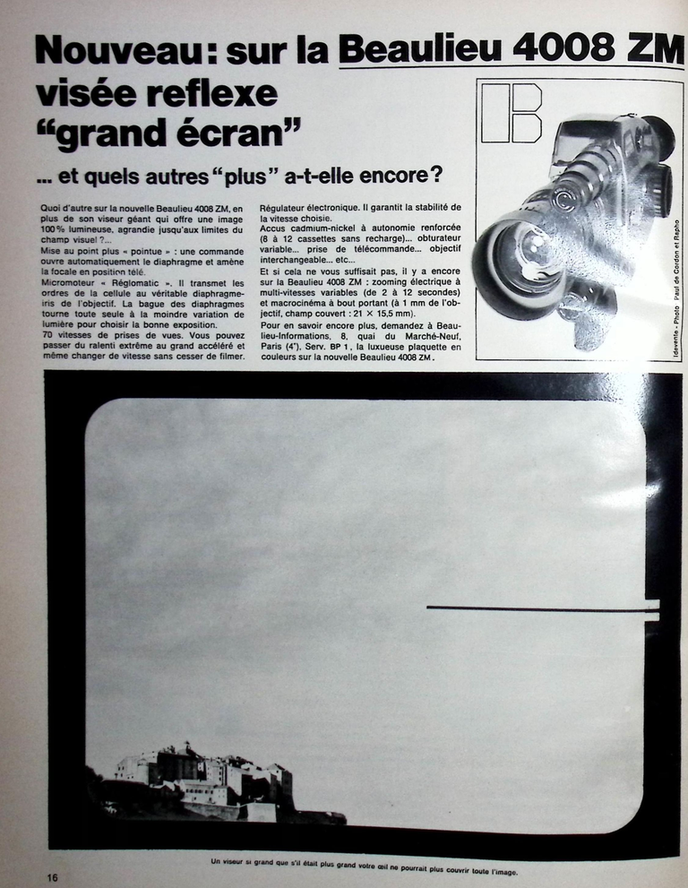 Beaulieu caméra 4008 ZM - Photo - mai 1970