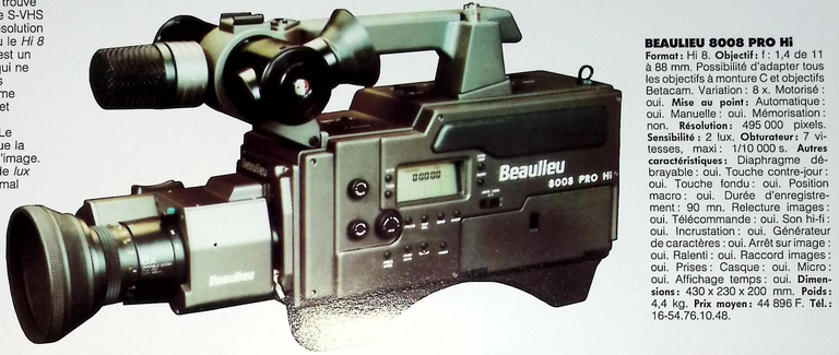 Beaulieu caméscope 8008 PRO Hi - Photo - février 1991