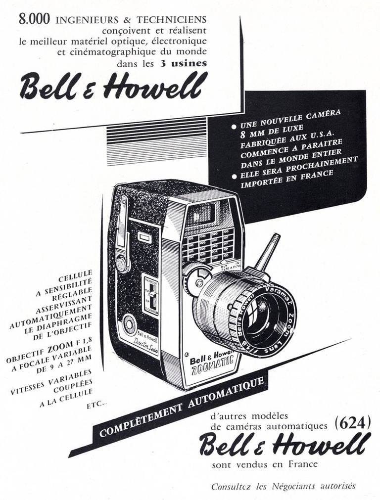 Bell & Howell - caméra zoomatic 8 mm - 1960
