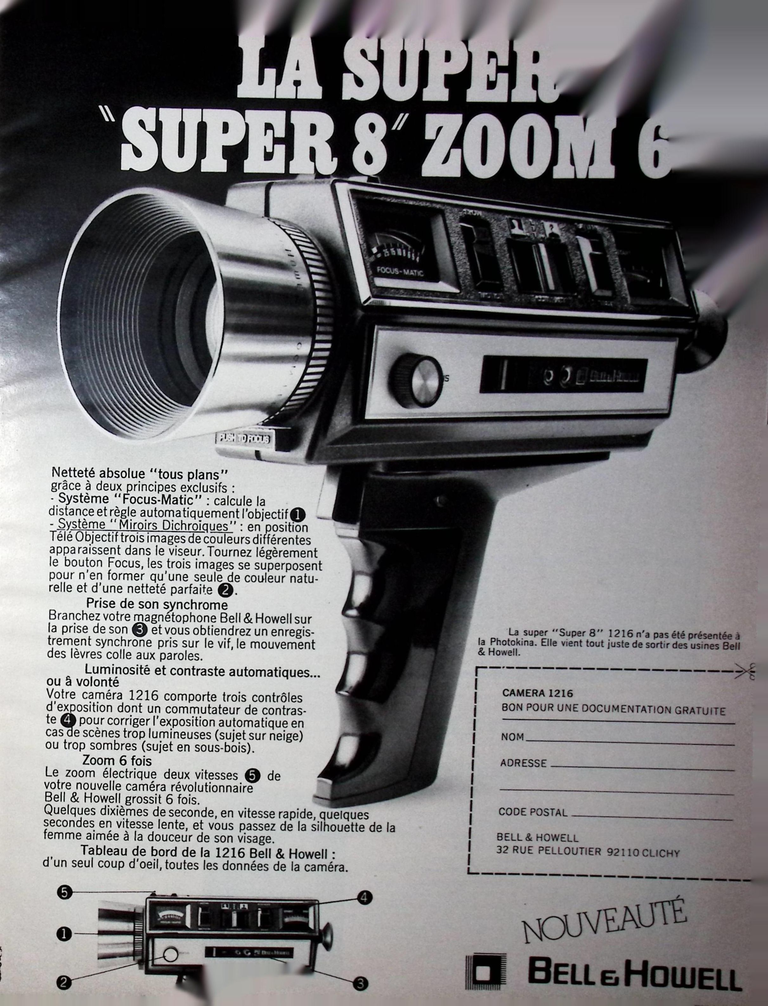 Bell & Howell caméra Super 8 - Photo - janvier 1973