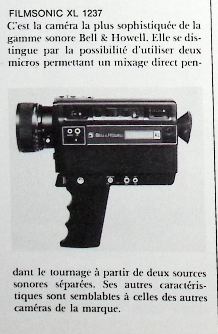 Bell & Howell caméra Filmosonic XL 1237 - Photo - mars 1977
