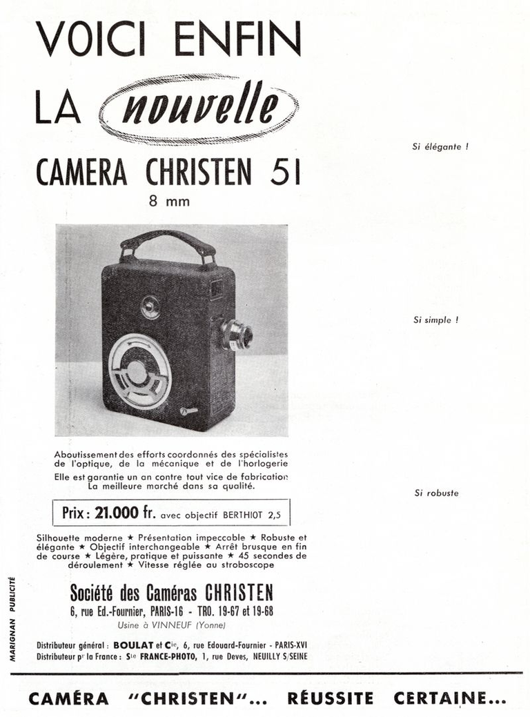 Christen - caméra Christen 51 - juin 1951