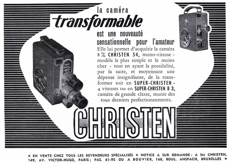 Christen - caméra Christen 54 8 mm, Super Christen 8 mm, Super Christen B3 8 mm - 1955