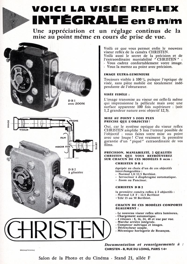 Christen - caméra Christen DB1 8 mm, Christen DB2 8 mm - 1960