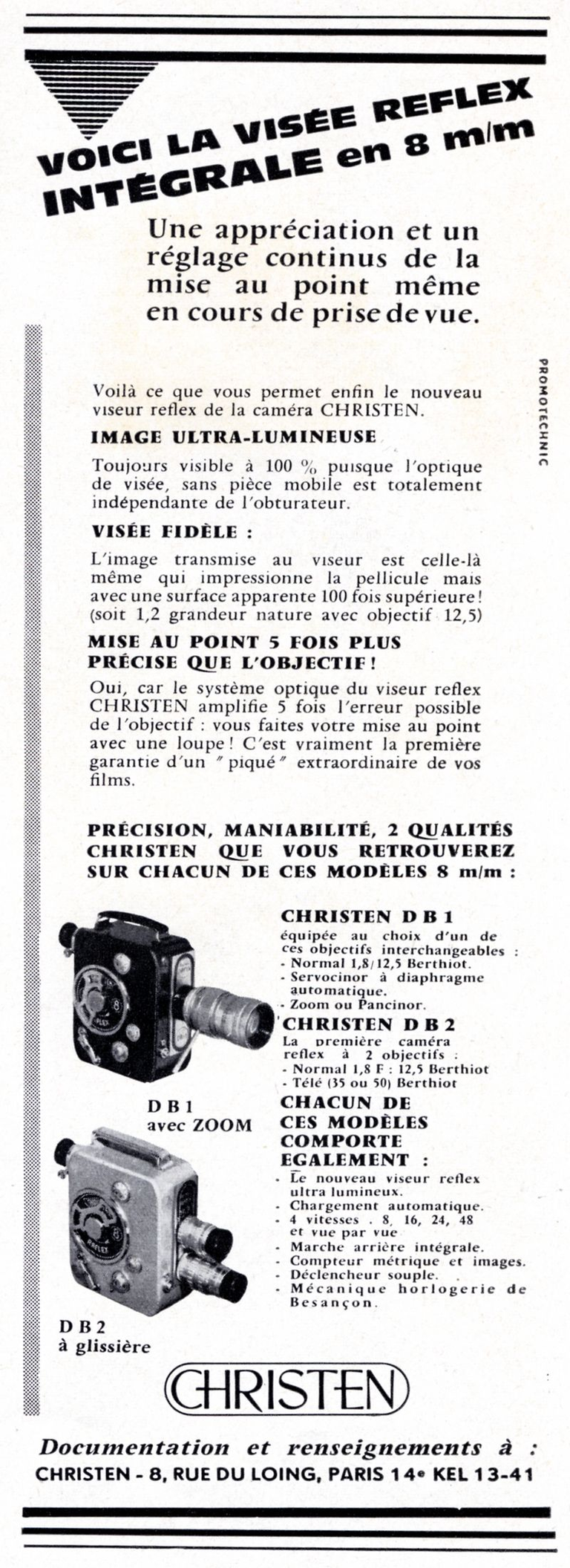 Christen - caméra Christen DB1 8 mm, Christen DB2 8 mm - 1960