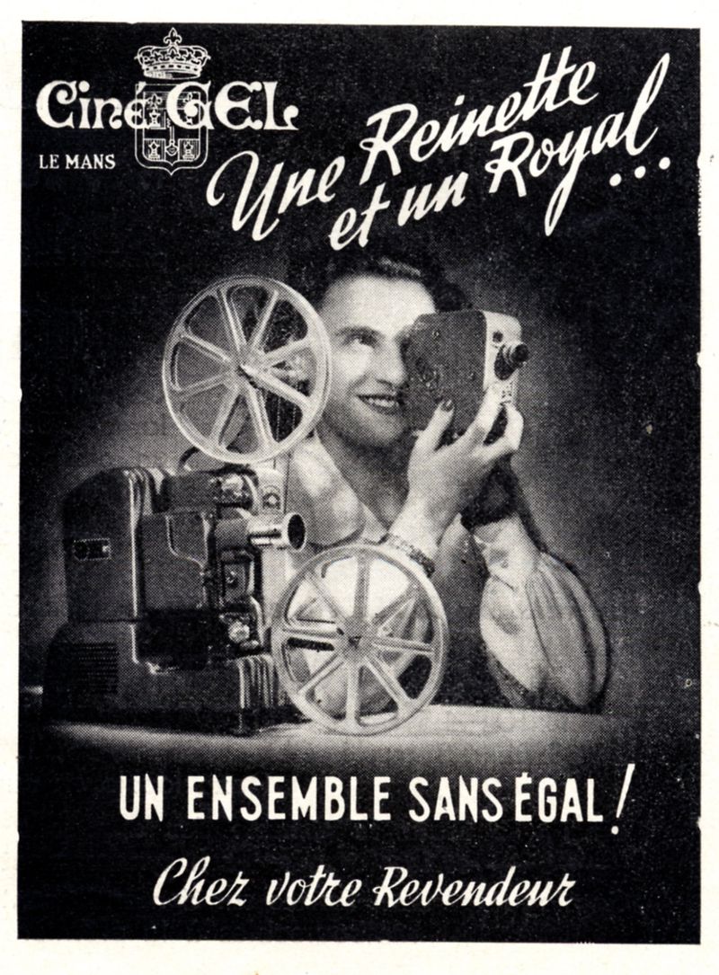 CinéGel - caméra Reinette - projecteur Royal - 1950