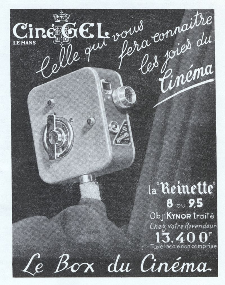 CinéGel - caméra Reinette format 8 mm et 9,5 mm - 1951