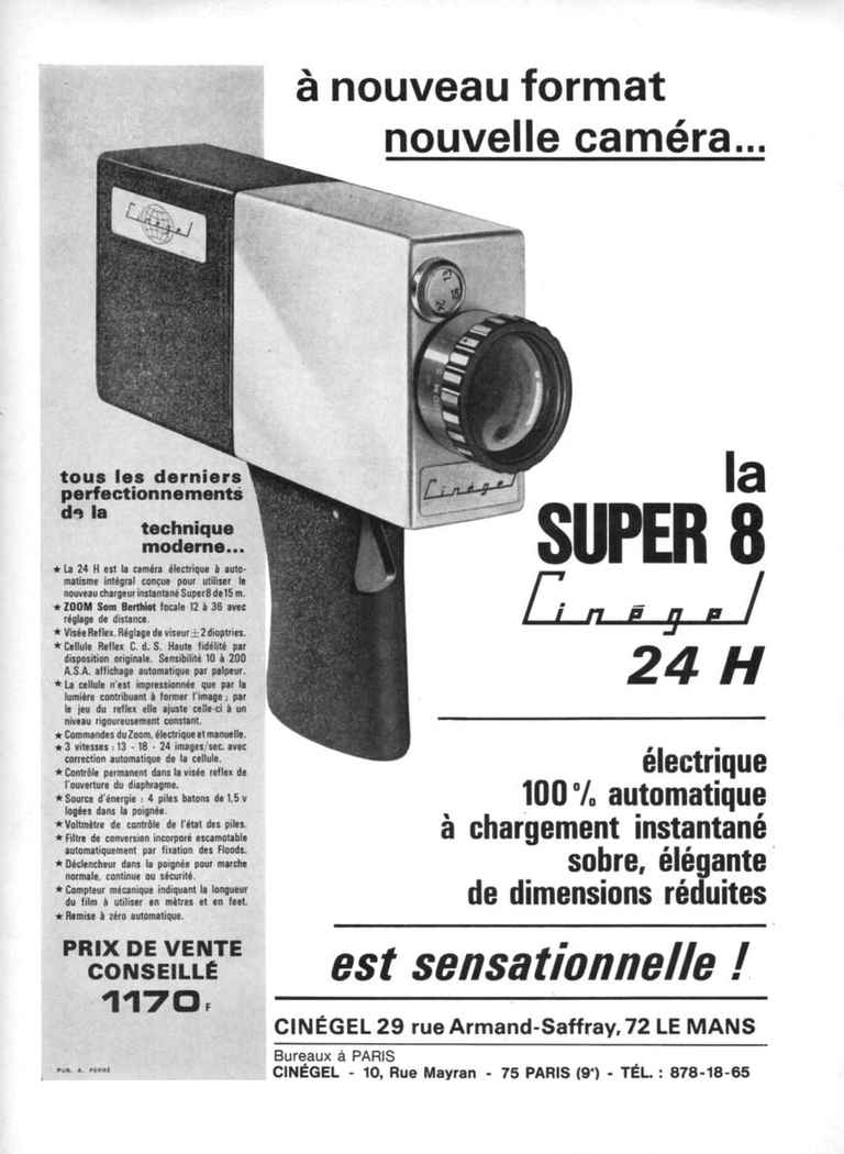 CinéGel - caméra 24H Le Mans format Super 8 - avril 1966 - Photo-Cinéma