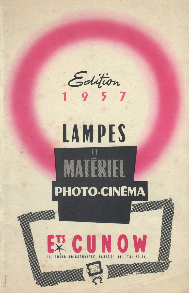 Cunow - Lampes et matériel de cinéma - 1957