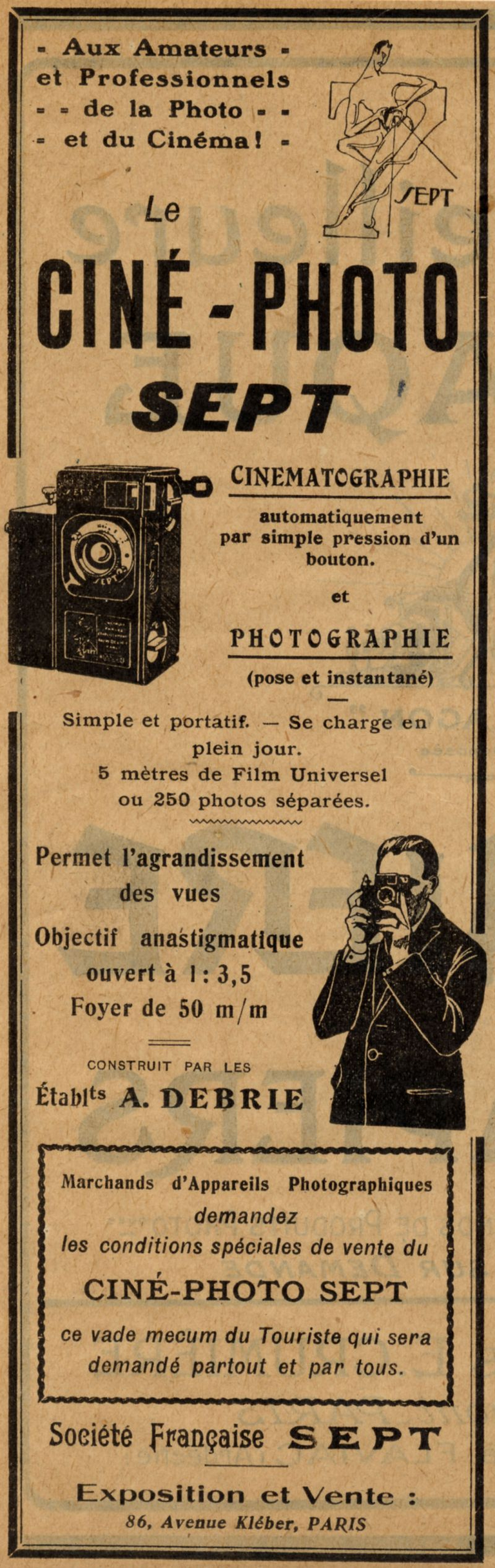 Debrie - Le Ciné-Photo Sept - 1921 - Ciné-Photo Revue