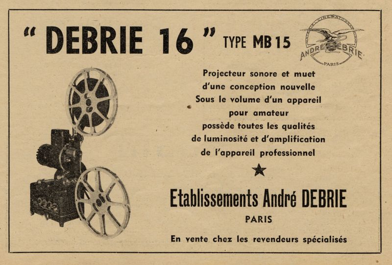 Debrie - projecteur Debrie 16 Type MB 15 - 1949