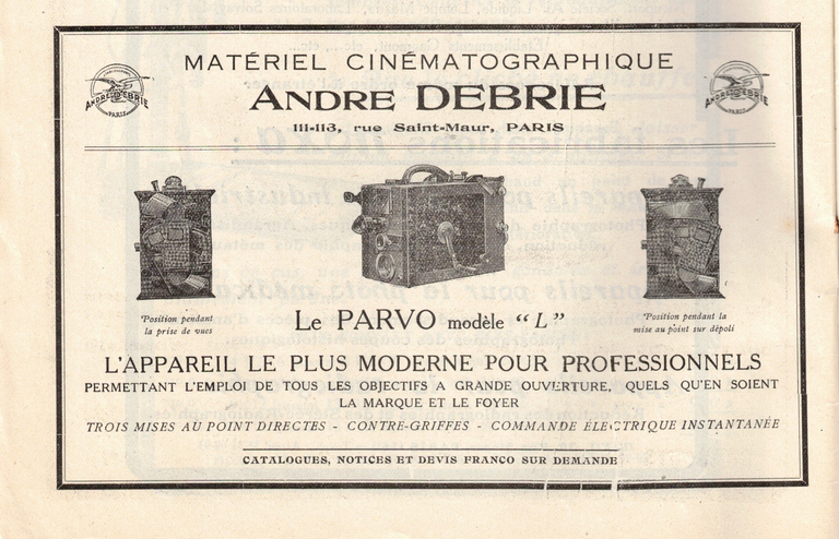 Debrie Parvo modèle L - La revue française de photographie n°193 - 01 janvier 1928