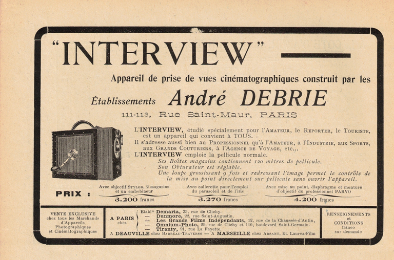 Debrie Interview - La revue française de photographie n°92 - 15 octobre 1923