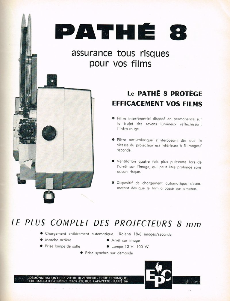 E.P.C. - projecteur Pathé 8 - octobre 1965 - Photo-Cinéma