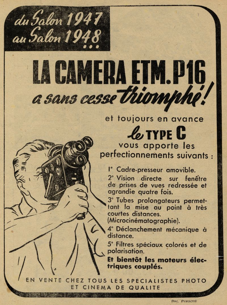 E.T.M. - caméra P16 - 1948