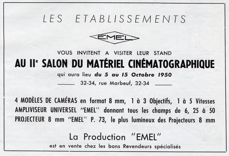 Emel caméras 8 mm C96, C91, C94, C93 - projecteur 8 mm P.73 - Ampliviseur - 1950