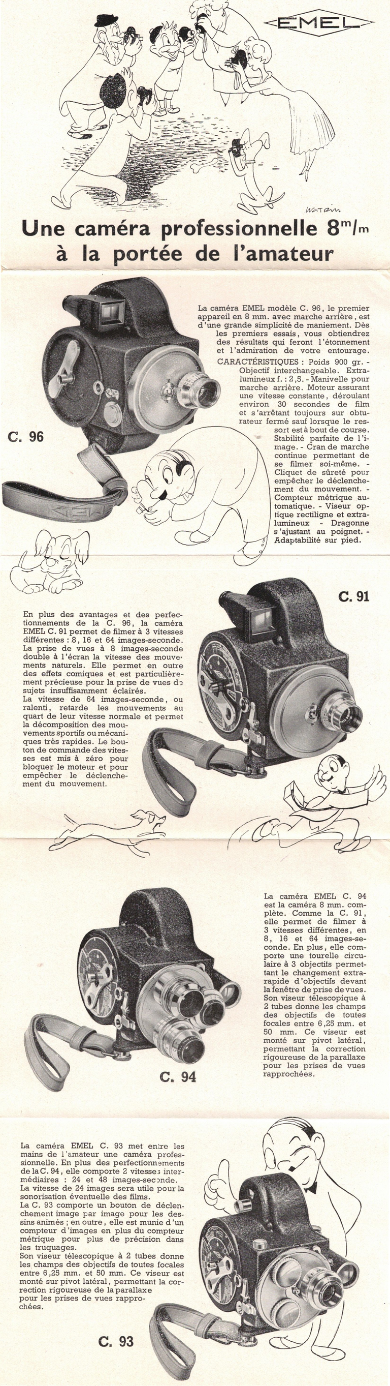 Emel caméras 8 mm C96, C91, C94, C93 - 1950 - recto