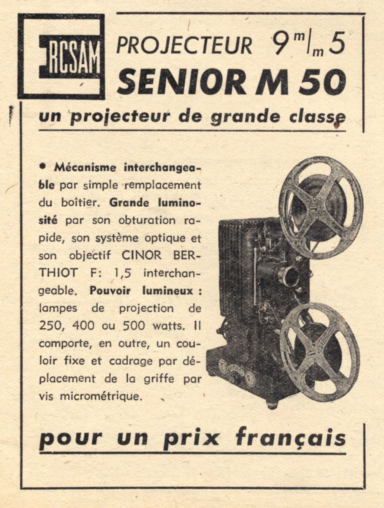 ERCSAM - projecteur Senior M 50 - 1948