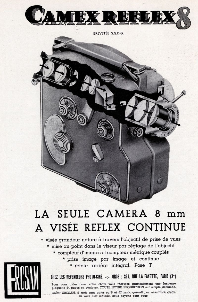 ERCSAM - caméra Camex Reflex 8 mm - 1958