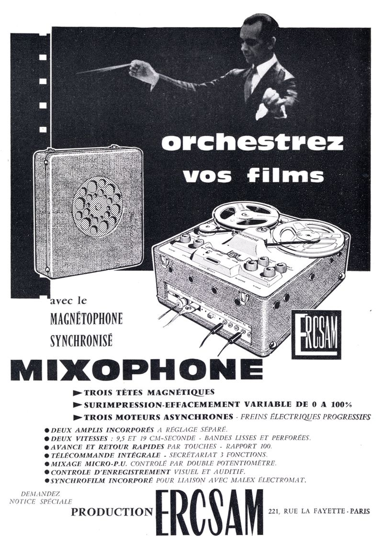 ERCSAM - magnétophone synchronisé Mixophone - 1959