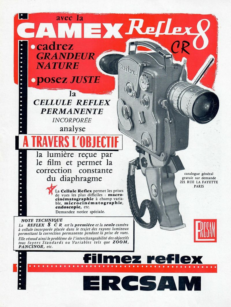 ERCSAM - caméra Camex Reflex 8 CR 8 mm - mars 1961 - Photo-CinémaERCSAM - caméra Camex Reflex 8 CR 8 mm - mai 1961 - Photo-Cinéma