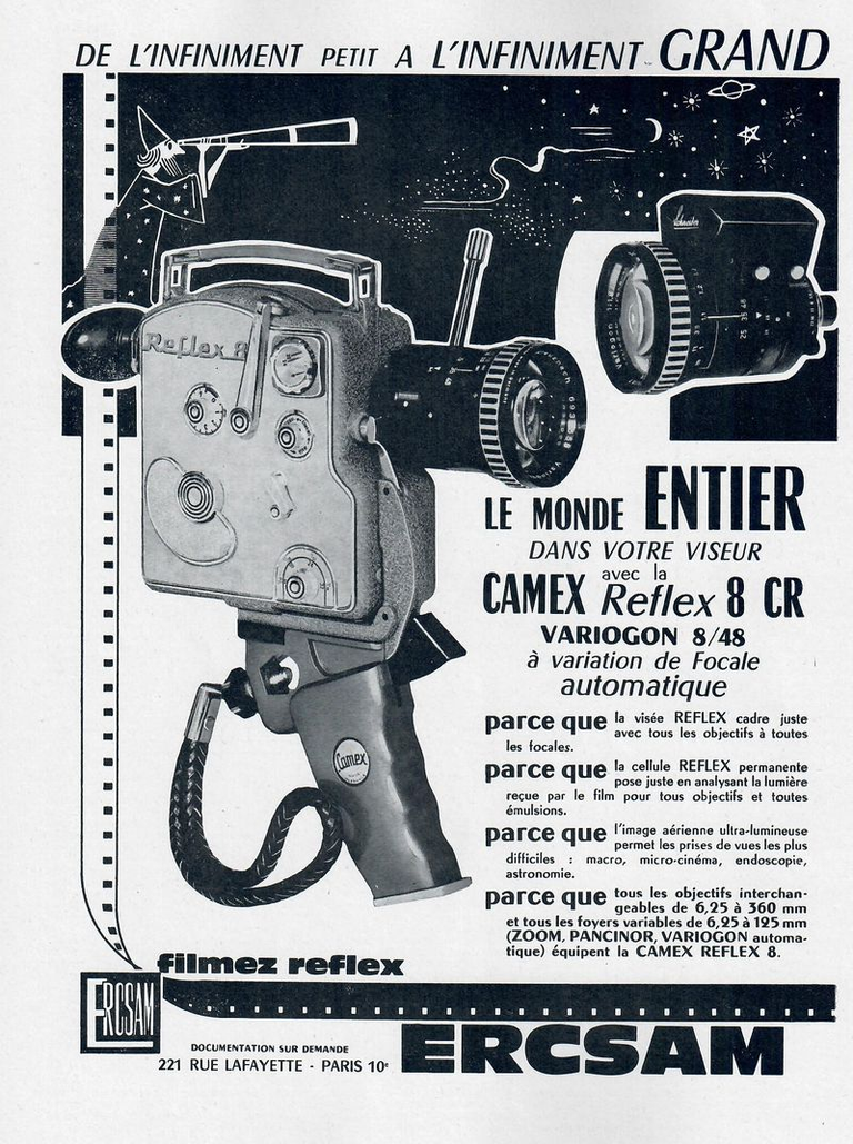 ERCSAM - caméra Camex Reflex 8 CR 8 mm Variogon - novembre 1961 - Photo-CinémaERCSAM - caméra Camex Reflex 8 CR 8 mm Variogon - novembre 1961 - Photo-Cinéma